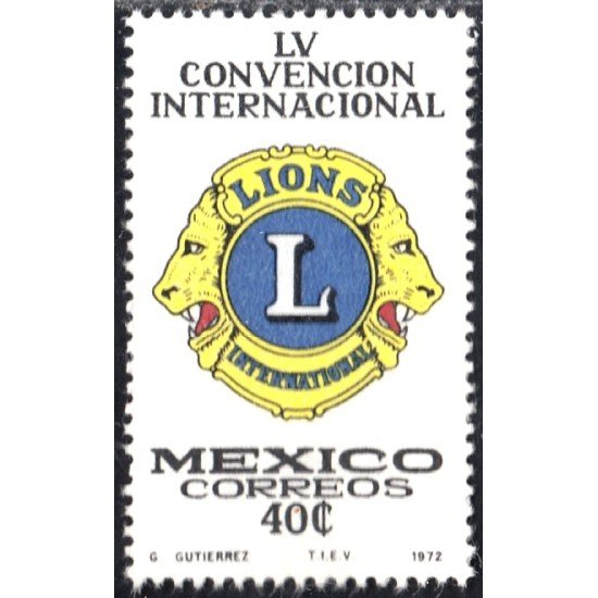 México 781 1972 LV Convención Internacional Lion MNH México 781 1972 LV Convención Internacional Lion MNH