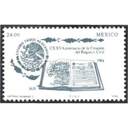 México 1069 1984 Aniversario de la creación del Registro Civil MNH México 1069 1984 Aniversario de la creación del Registro Civil MNH