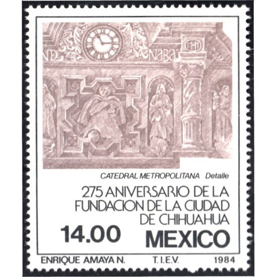 México 1059 1984 Catedral Metropolitana 275 Aniversario de la fundación de Chihuahua MNH México 1059 1984 Catedral Metropolitana 275 Aniversario de la fundación de Chihuahua MNH