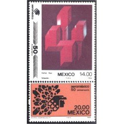 México 1056/57 1984 50 Aniversario de la Compañía Aérea México 1056/57 1984 50 Aniversario de la Compañía Aérea
