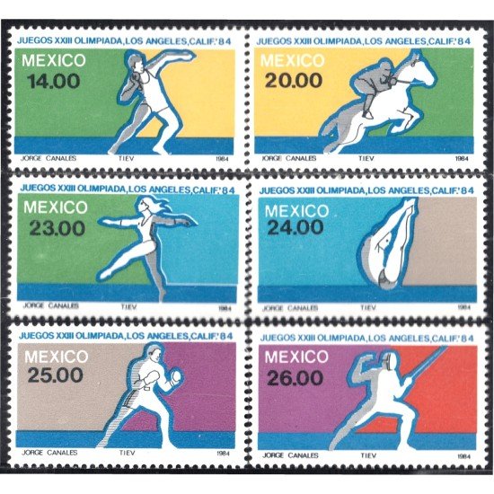 México 1046/51 1984 Juegos Olímpicos Los Ángeles MNH México 1046/51 1984 Juegos Olímpicos Los Ángeles MNH