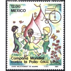 México 1040 1984 Campaña Mundial contra la polio ONU MNH México 1040 1984 Campaña Mundial contra la polio ONU MNH