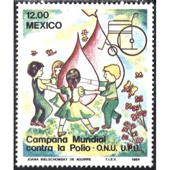 México 1040 1984 Campaña Mundial contra la polio ONU MNH México 1040 1984 Campaña Mundial contra la polio ONU MNH