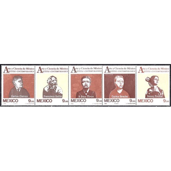 México 1026/30 1983 Arte y ciencia artistas contemporáneos MNH México 1026/30 1983 Arte y ciencia artistas contemporáneos MNH