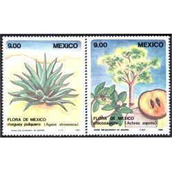 México 1019/20 1983 Flora Maguey Pulguero Chicozapote MNH México 1019/20 1983 Flora Maguey Pulguero Chicozapote MNH