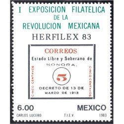 México 1006 1983 HERFILEX 83 Exposición Filatélica de la Revolución Mexicana MNH México 1006 1983 HERFILEX 83 Exposición Filatélica de la Revolución Mexicana MNH