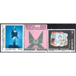 México 1134/36 1985 El espacio satélites astronautas MNH México 1134/36 1985 El espacio satélites astronautas MNH