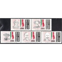 México 1129/33 1985 75 Aniversario de la Revolución Retratos de Héroes n de 1910 MNH México 1129/33 1985 75 Aniversario de la Revolución Retratos de Héroes n de 1910 MNH