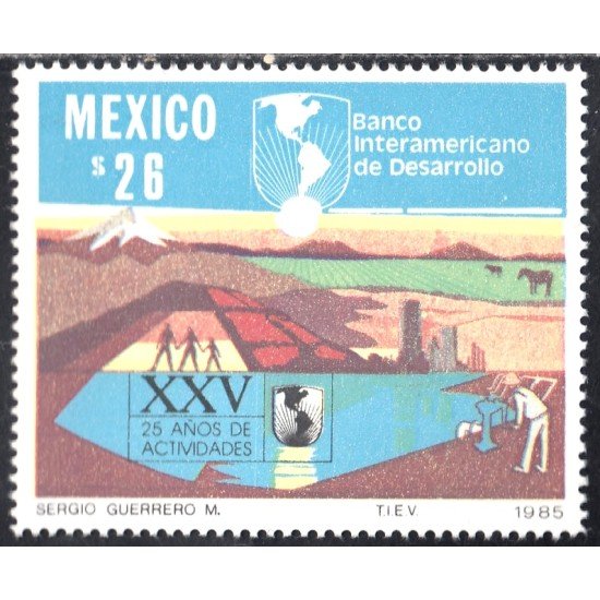 México 1124 1985 Banco Interamericano de desarrollo MNH México 1124 1985 Banco Interamericano de desarrollo MNH