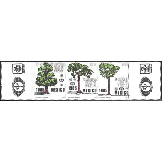 México 1106/08 1985 IX Congreso forestal mundial árboles MNH México 1106/08 1985 IX Congreso forestal mundial árboles MNH