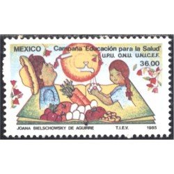 México 1097 1985 Campaña Educación para la Salud ONU UPU UNICEF MNH México 1097 1985 Campaña Educación para la Salud ONU UPU UNICEF MNH