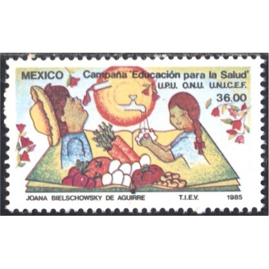 México 1097 1985 Campaña Educación para la Salud ONU UPU UNICEF MNH México 1097 1985 Campaña Educación para la Salud ONU UPU UNICEF MNH