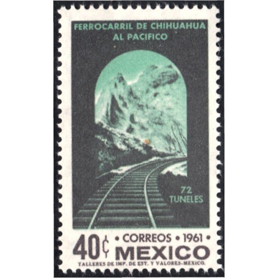 México 678 1961 Ferrocarril de Chihuahua al Pacífico  MH