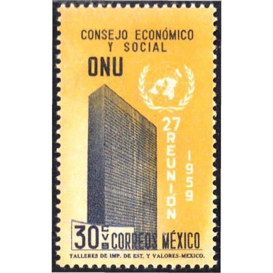 México 666 1959 Consejo Económico y Social ONU MH México 666 1959 Consejo Económico y Social ONU MH