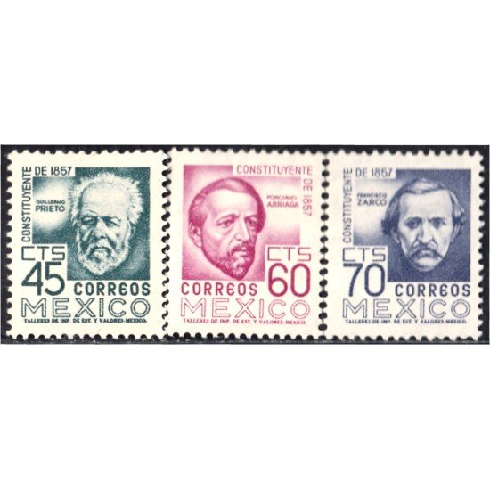 México 658/60 1956 Guillermo Prieto Francisco Zarco MH México 658/60 1956 Guillermo Prieto Francisco Zarco MH