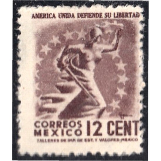 México 585 1944-46 América unida defiende La Libertad MH México 585 1944-46 América unida defiende La Libertad MH
