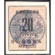 México 284a 1914/15 Estado libre y soberano de Sonora Azul anaranjado usado