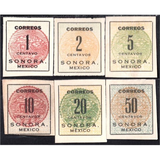 México 280/85 1914/15 Estado libre y soberano de Sorona MH México 280/85 1914/15 Estado libre y soberano de Sorona MH