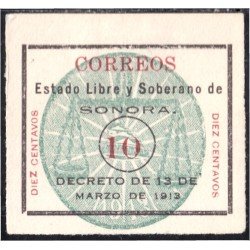 México 215a 1913/14 Estado libre y soberano de Sorona MH México 215a 1913/14 Estado libre y soberano de Sorona MH