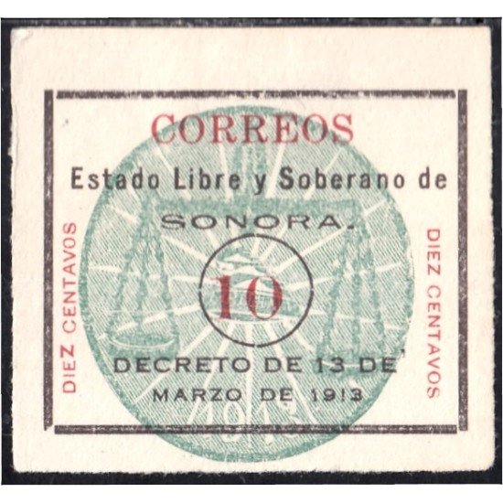 México 215a 1913/14 Estado libre y soberano de Sorona MH México 215a 1913/14 Estado libre y soberano de Sorona MH