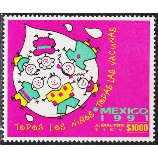 México 1355 1991 Vacunas para todos los niños MNH México 1355 1991 Vacunas para todos los niños MNH