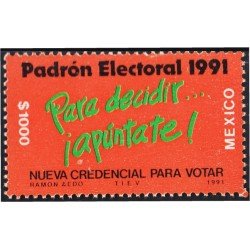 México 1353 1991Padrón Electoral MNH México 1353 1991Padrón Electoral MNH