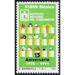 México 1352 1990 15 Aniversario del Instituto Nacional del Consumidor MNH México 1352 1990 15 Aniversario del Instituto Nacional del Consumidor MNH