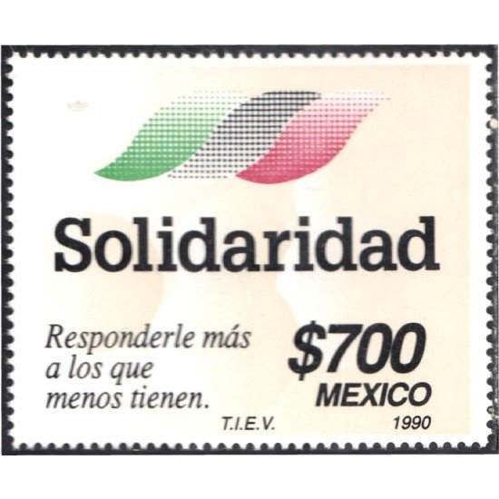 México 1328 1990 Solidaridad MNH México 1328 1990 Solidaridad MNH