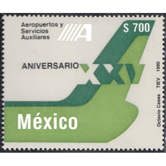 México 1325 1990 XXV Aniversario aeropuertos y servicio auxiliares MNH México 1325 1990 XXV Aniversario aeropuertos y servicio auxiliares MNH