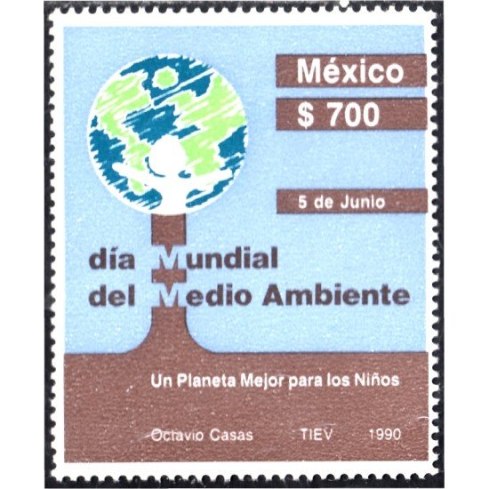 México 1323 1990 Día mundial del medio ambiente MNH México 1323 1990 Día mundial del medio ambiente MNH