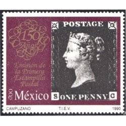 México 1319 1990 150 Años de la emisión de la primera estampilla postal MNH México 1319 1990 150 Años de la emisión de la primera estampilla postal MNH