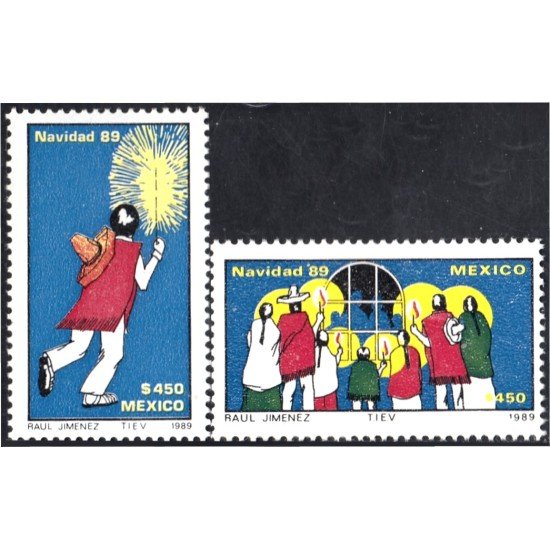 México 1307/08 1989 Navida Christmas MNH México 1307/08 1989 Navida Christmas MNH