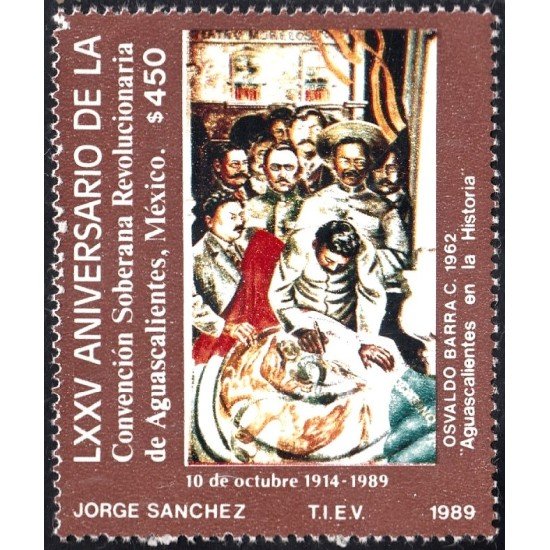 México 1299 1989 Convención Soberana Revolucionaria de Aguascalientes MNH México 1299 1989 Convención Soberana Revolucionaria de Aguascalientes MNH