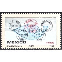 México 1298 1989 Día Mundial del sello MNH México 1298 1989 Día Mundial del sello MNH