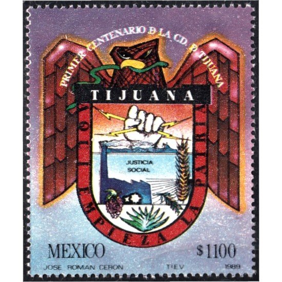 México 1292 1989 Centenario de la Ciudad de Tijuana MNH México 1292 1989 Centenario de la Ciudad de Tijuana MNH