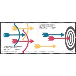 México 1290/91 1989 Campeonato Mundial de Tro con Arco MNH México 1290/91 1989 Campeonato Mundial de Tro con Arco MNH
