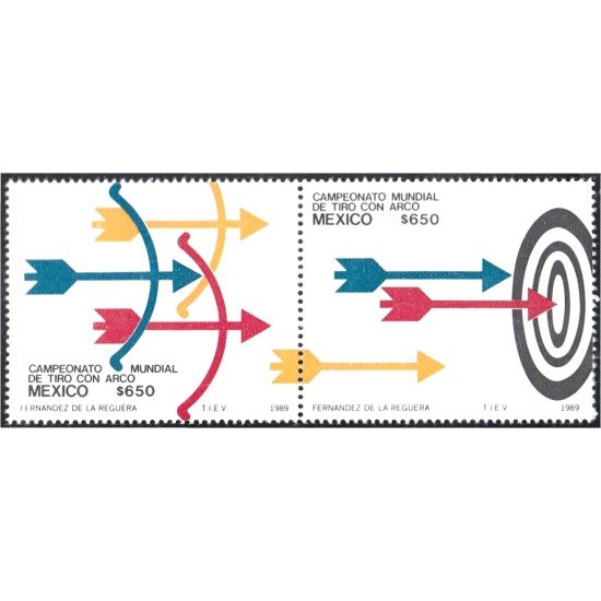 México 1290/91 1989 Campeonato Mundial de Tro con Arco MNH México 1290/91 1989 Campeonato Mundial de Tro con Arco MNH