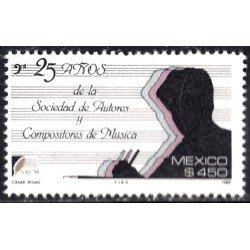 México 1280 1989 25 Años de la sociedad de Autores y Compositores de Música MNH México 1280 1989 25 Años de la sociedad de Autores y Compositores de Música MNH