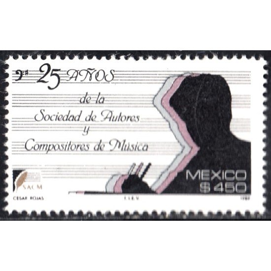 México 1280 1989 25 Años de la sociedad de Autores y Compositores de Música MNH México 1280 1989 25 Años de la sociedad de Autores y Compositores de Música MNH