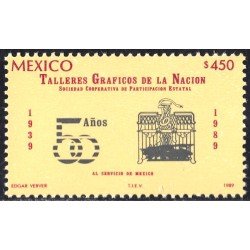 México 1276 1989 Talleres gráficos MNH México 1276 1989 Talleres gráficos MNH