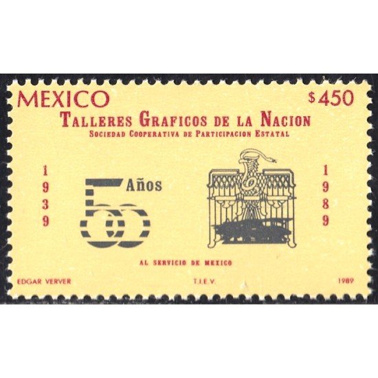 México 1276 1989 Talleres gráficos MNH