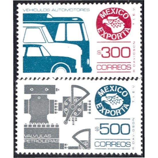 México 1275AB 1988 México exporta Vehículos automores Válvulas petroleras MNH México 1275AB 1988 México exporta Vehículos automores Válvulas petroleras MNH