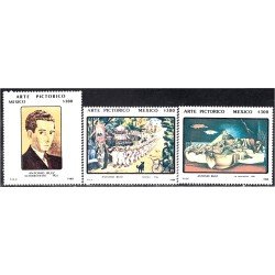 México 1268/70 1988 Pinturas de Antonio Ruiz MNH México 1268/70 1988 Pinturas de Antonio Ruiz MNH