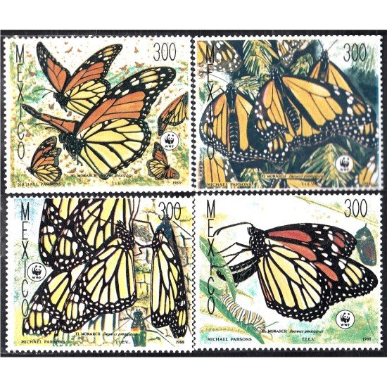México 1257/60 1988 Mariposas Butterflies MNH México 1257/60 1988 Mariposas Butterflies MNH