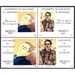México 1228/31 1988 Cesar Vallejo MNH México 1228/31 1988 Cesar Vallejo MNH