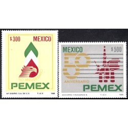 México 1226/27 1988 50 Aniversario PEMEX MNH México 1226/27 1988 50 Aniversario PEMEX MNH