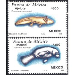 México 1223/24 1988 Fauna Marina Ajolote Manatí MNH México 1223/24 1988 Fauna Marina Ajolote Manatí MNH