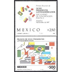 México 1217/18 1987 1ª Reunión de ocho presidentes latinoamericanos MNH México 1217/18 1987 1ª Reunión de ocho presidentes latinoamericanos MNH