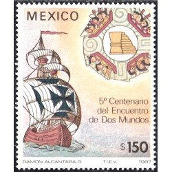 México 1210 1987 5º Centenario del encuentro de dos Mundos MNH México 1210 1987 5º Centenario del encuentro de dos Mundos MNH