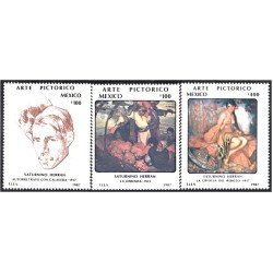 México 1194/96 1987 Pinturas de Saturnino Herran MNH México 1194/96 1987 Pinturas de Saturnino Herran MNH